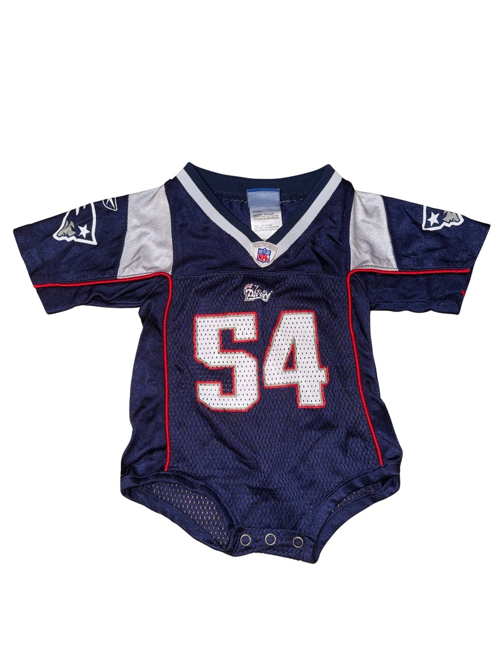Navy Blue Baby Football Jersey with White & Red Accents